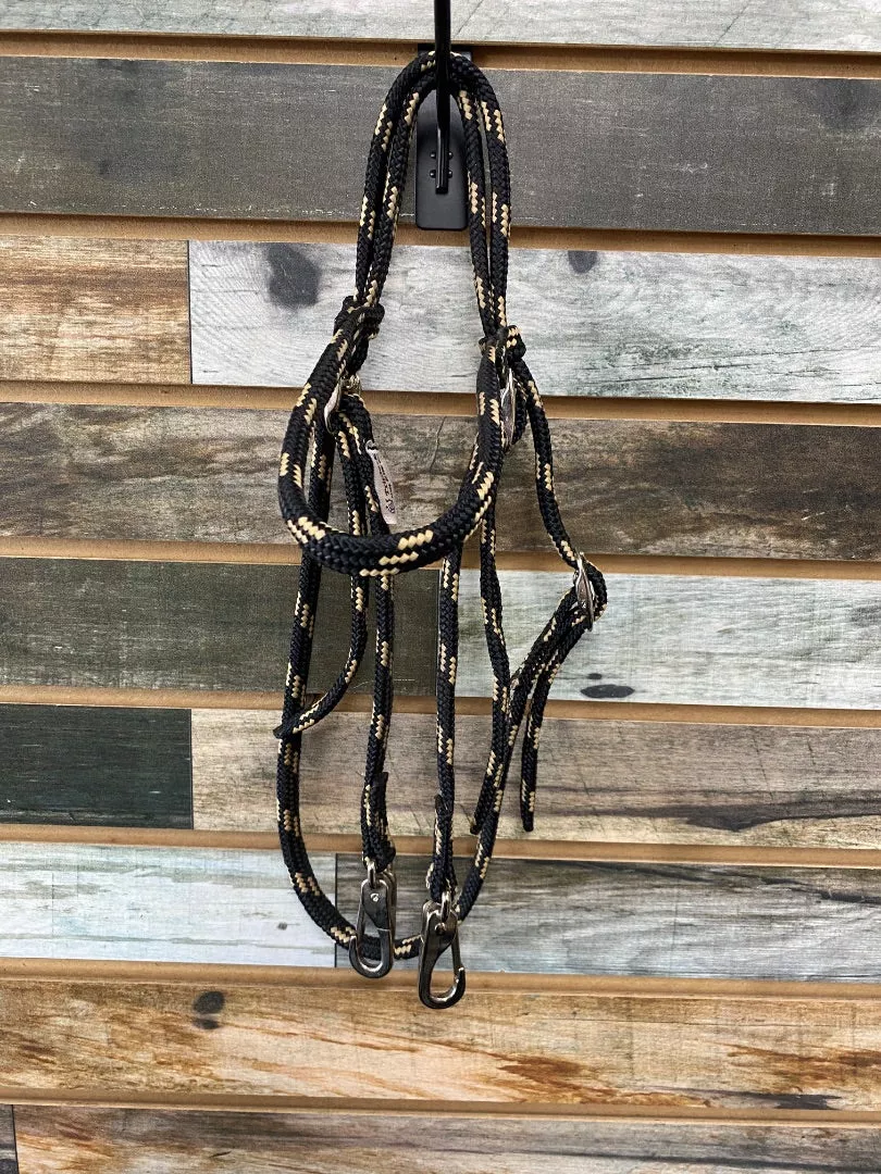 USED Triple E Nylon Browband Headstall Horse Black/Tan