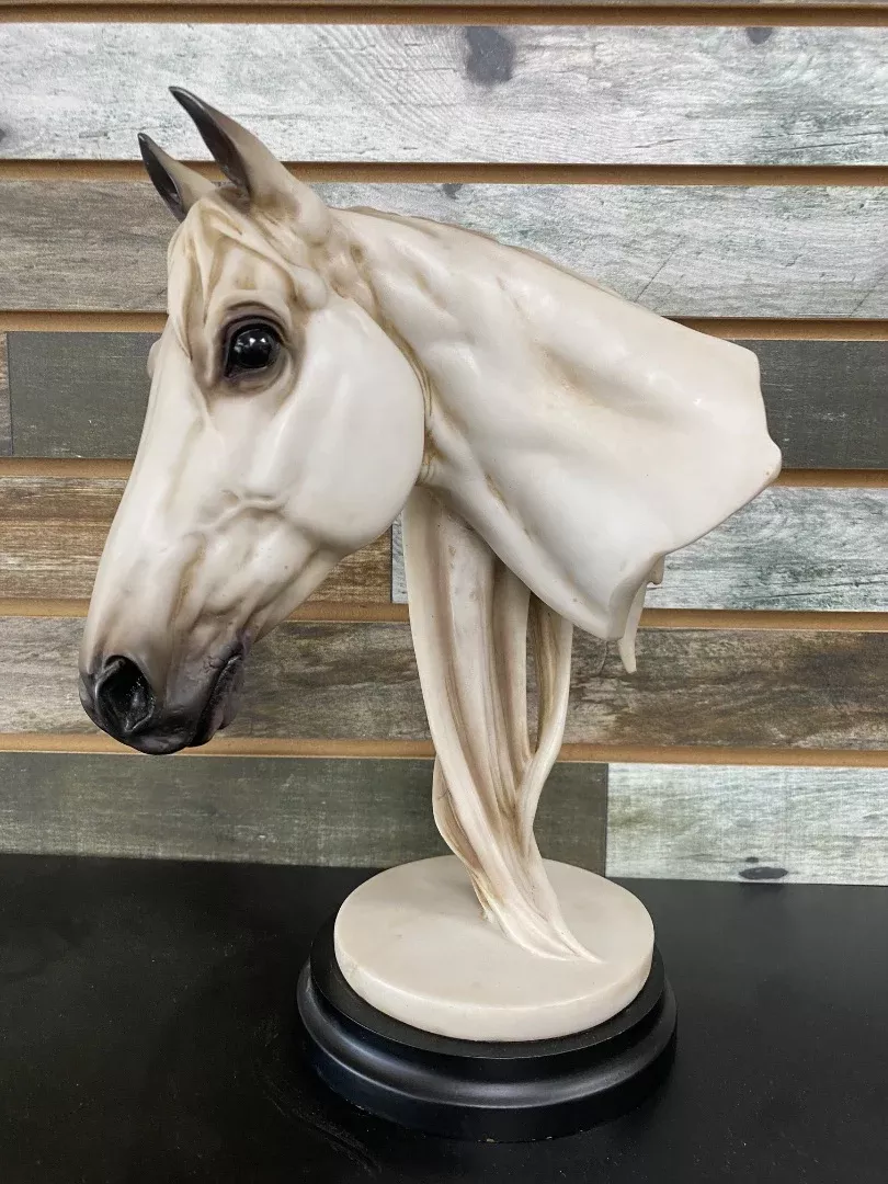 USEDGrey Horse Head Statue 14" Grey