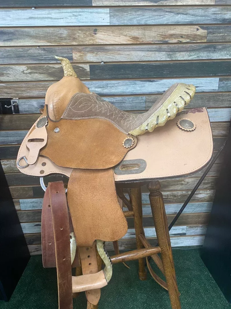 USEDKids Barrel Saddle Light Oil 12” Tan