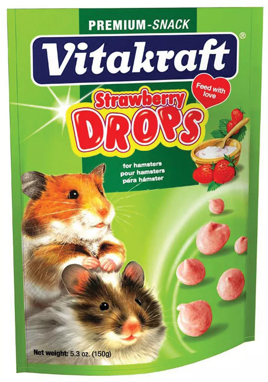 Vitakraft Drops Strawberry Hamster Treats 5.3 Oz