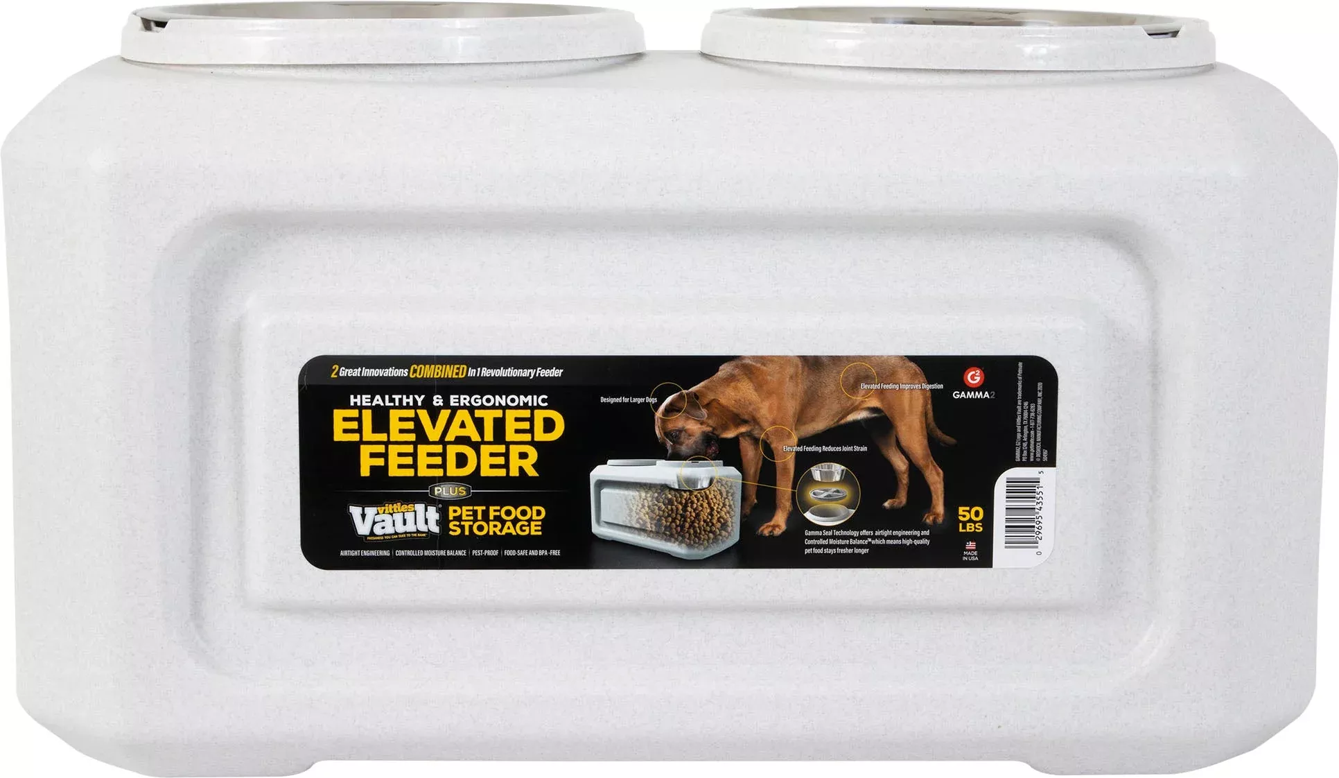 Vittles Vault Elevated Storage Dog Feeder 5.25 LB White
