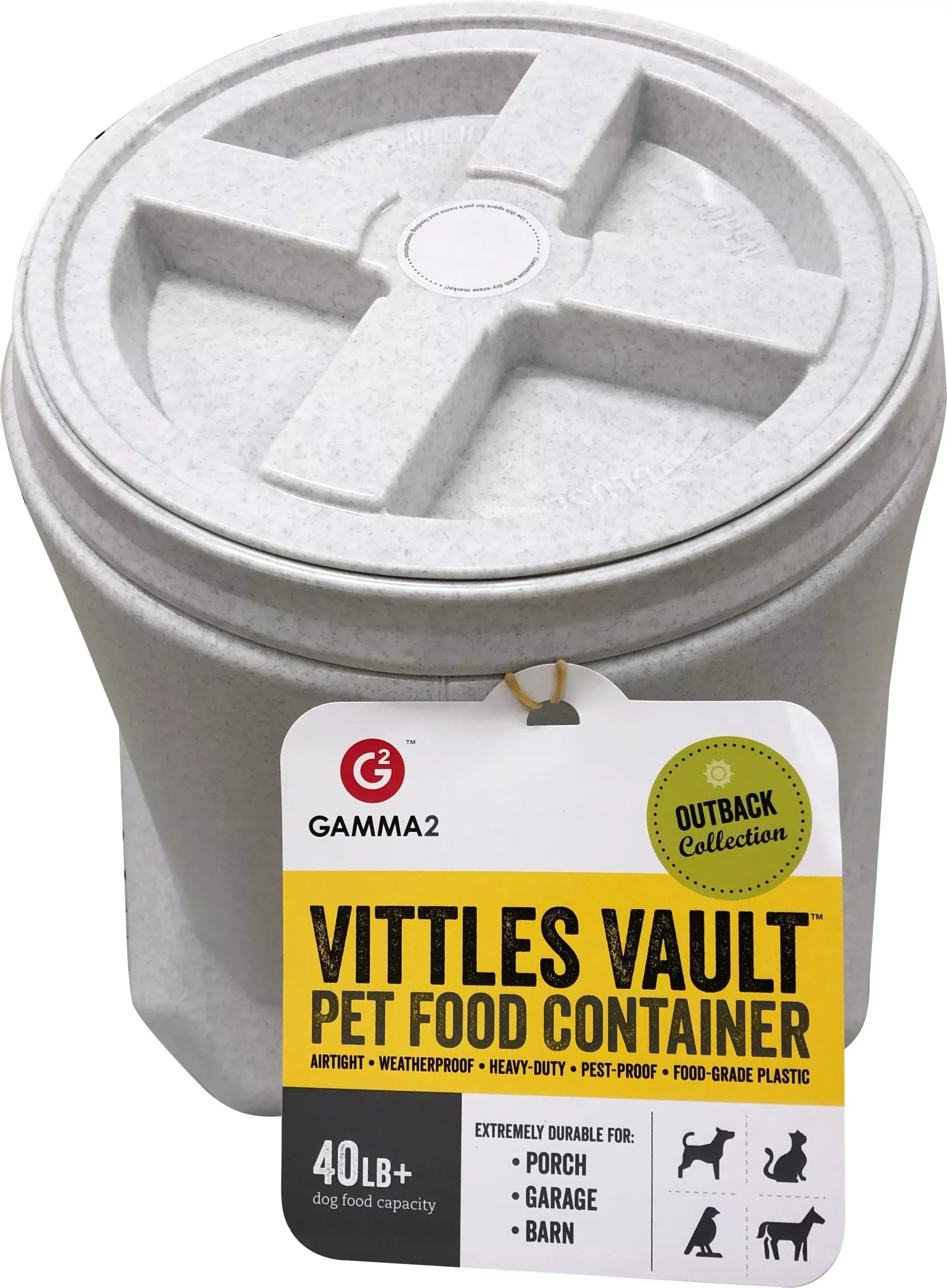 Vittles Vault Outback Stackable Container 40 LB White