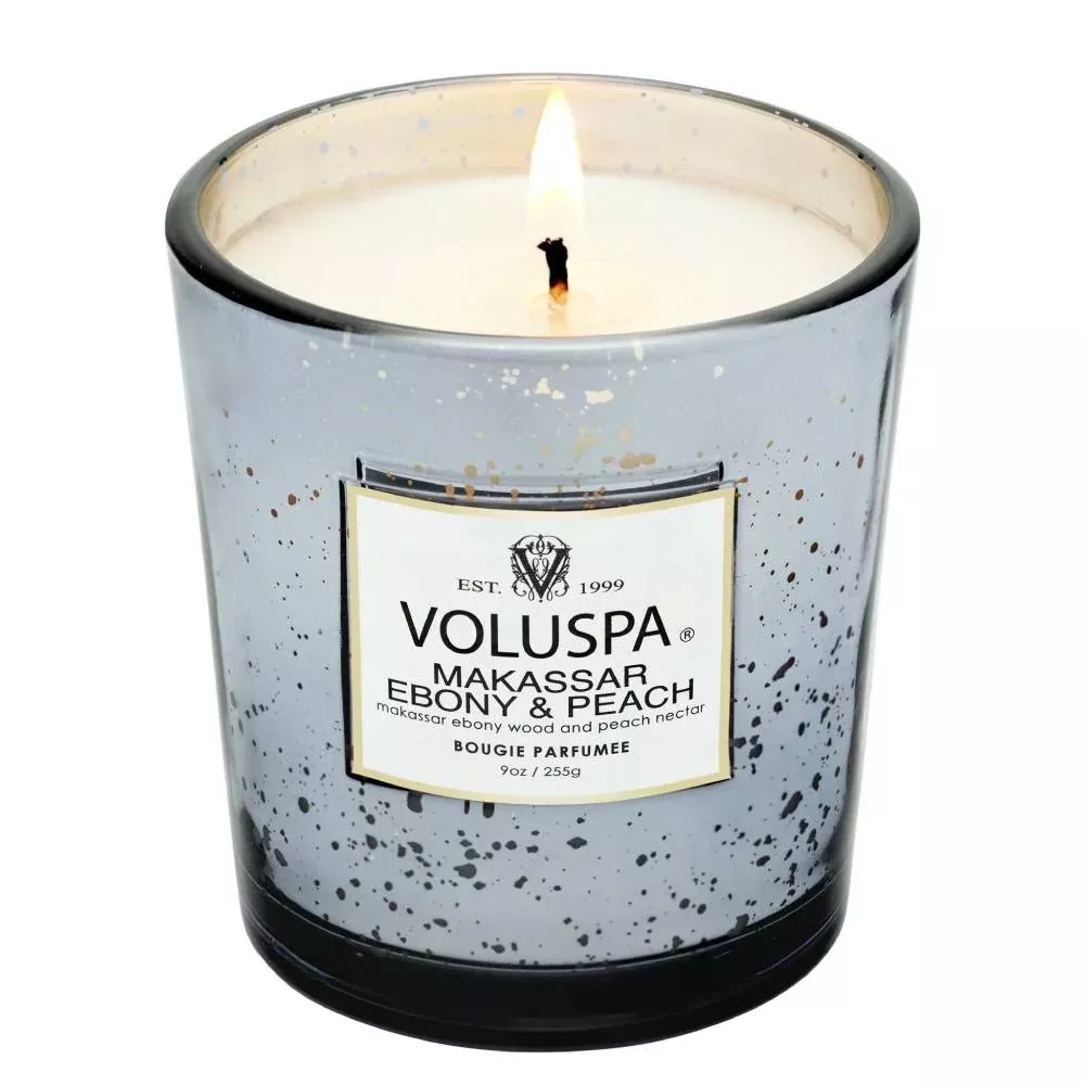 Voluspa Makassar Ebony & Peach Classic Speckle Candle