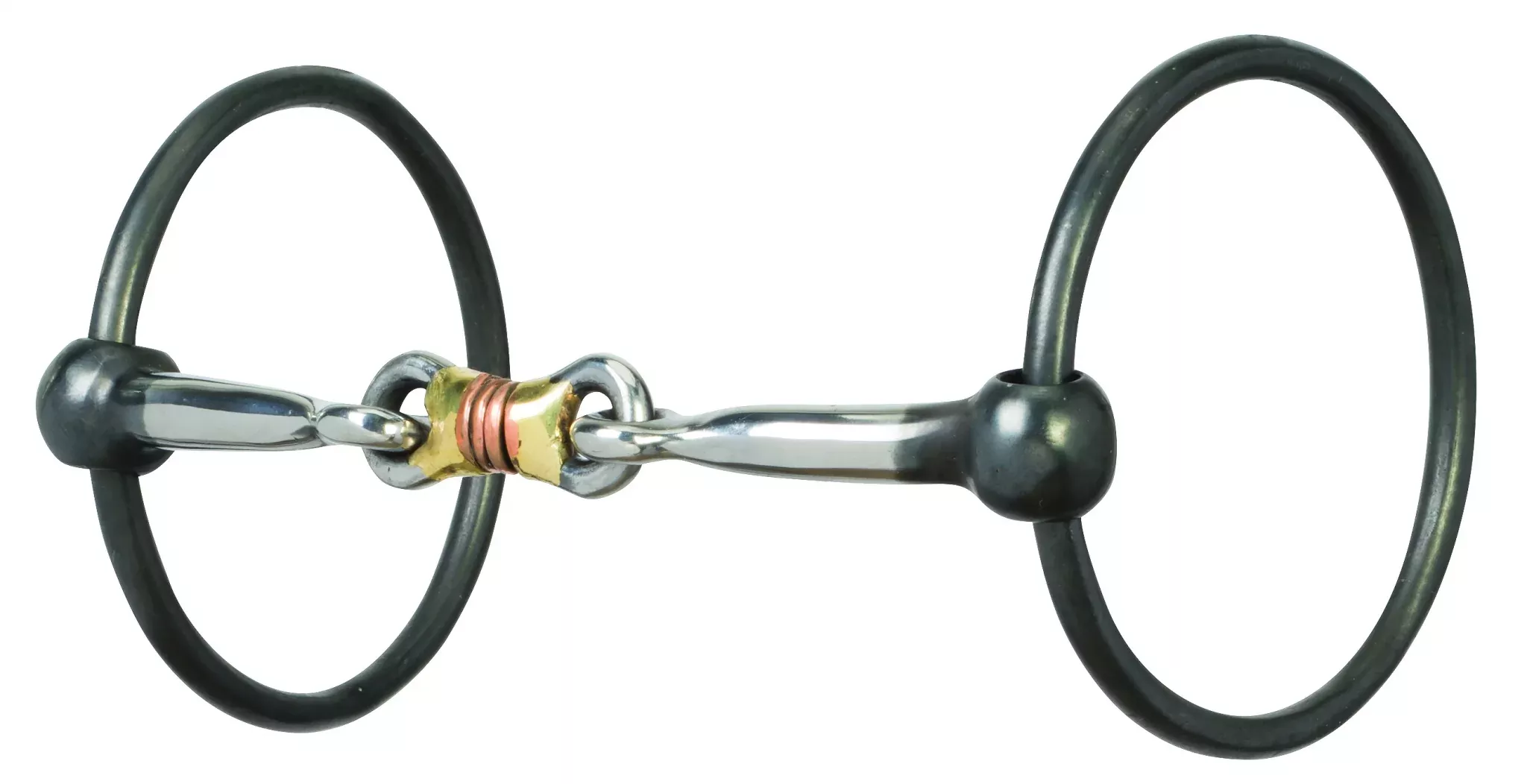 Weaver Ring Snaffle Bit with Sweet Iron Dogbone Mouth with Copper Inlay