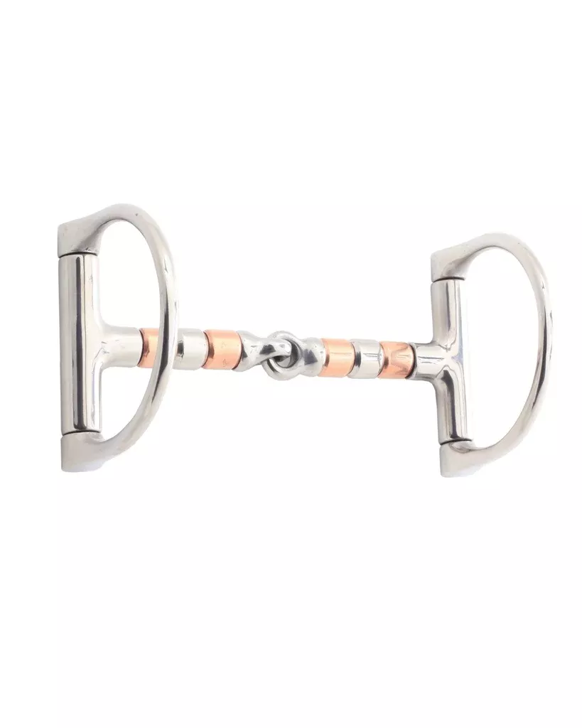 Western Copper Roller Snaffle D-Ring Bit