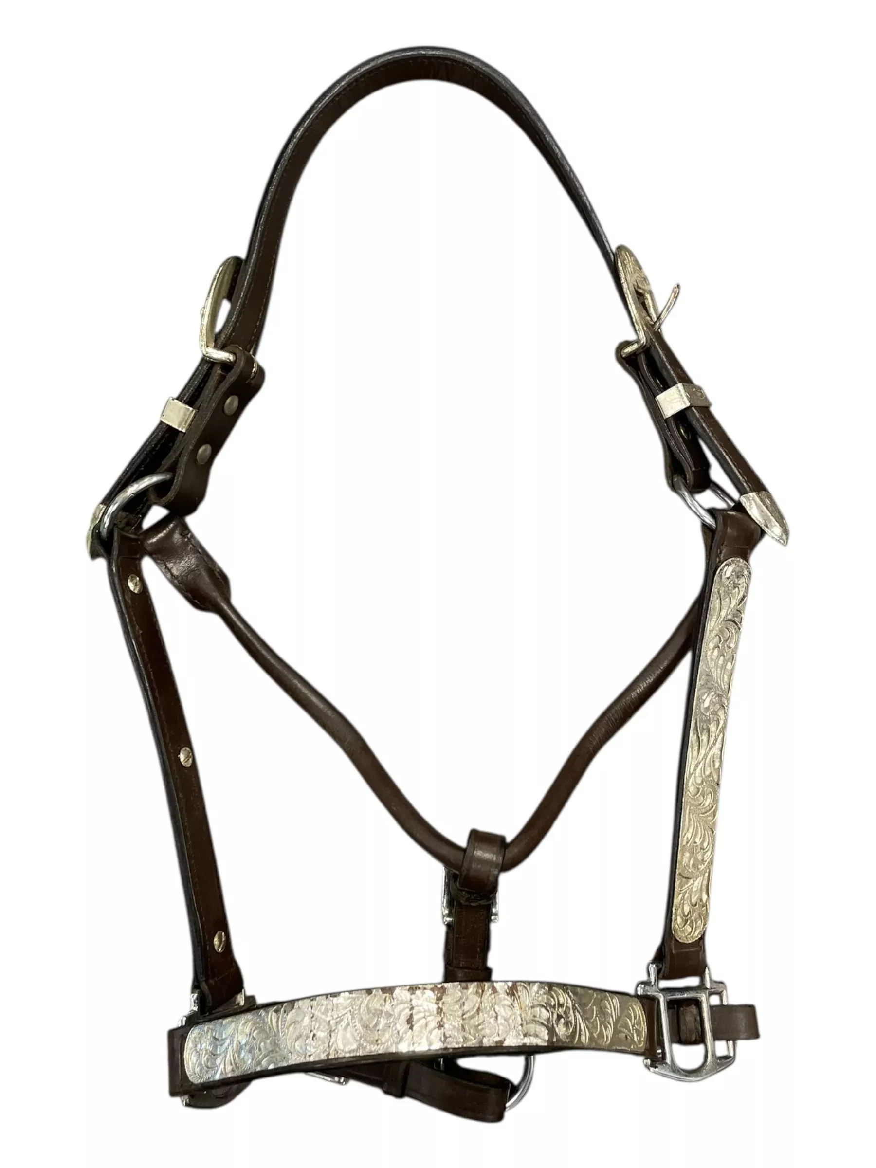 Western Show Halter/Lead - Brown/Silver - Approx F/S - USED