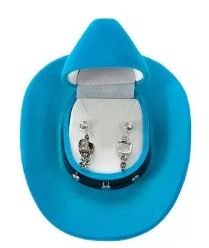 Western Spur Earrings w/Hat Bx