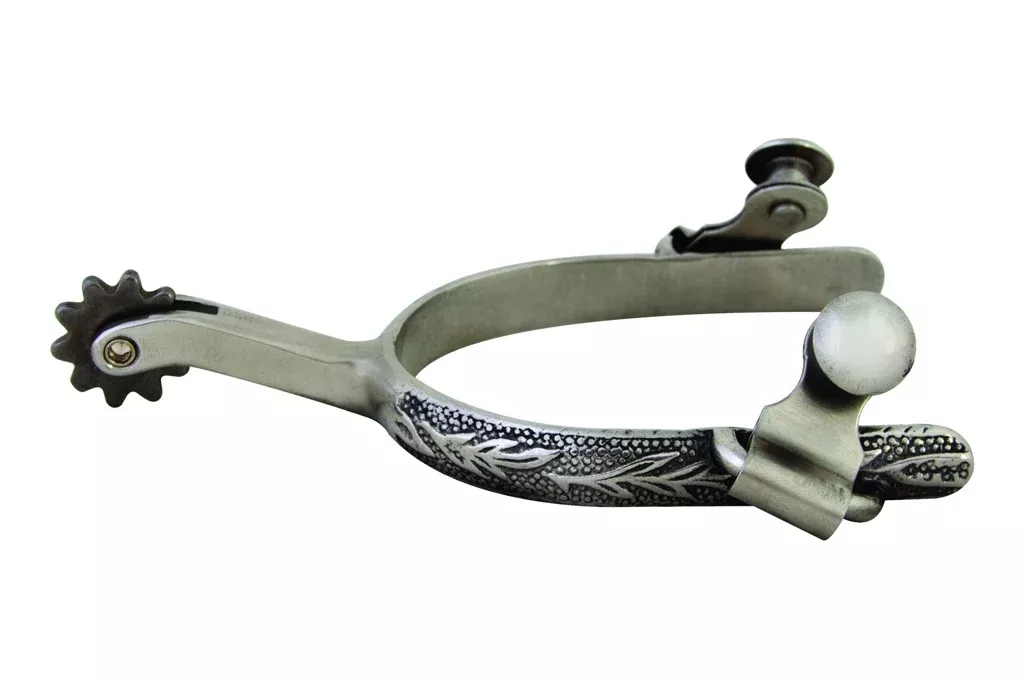 Western SS Engraved Leaf Tooled 10 pt Spurs