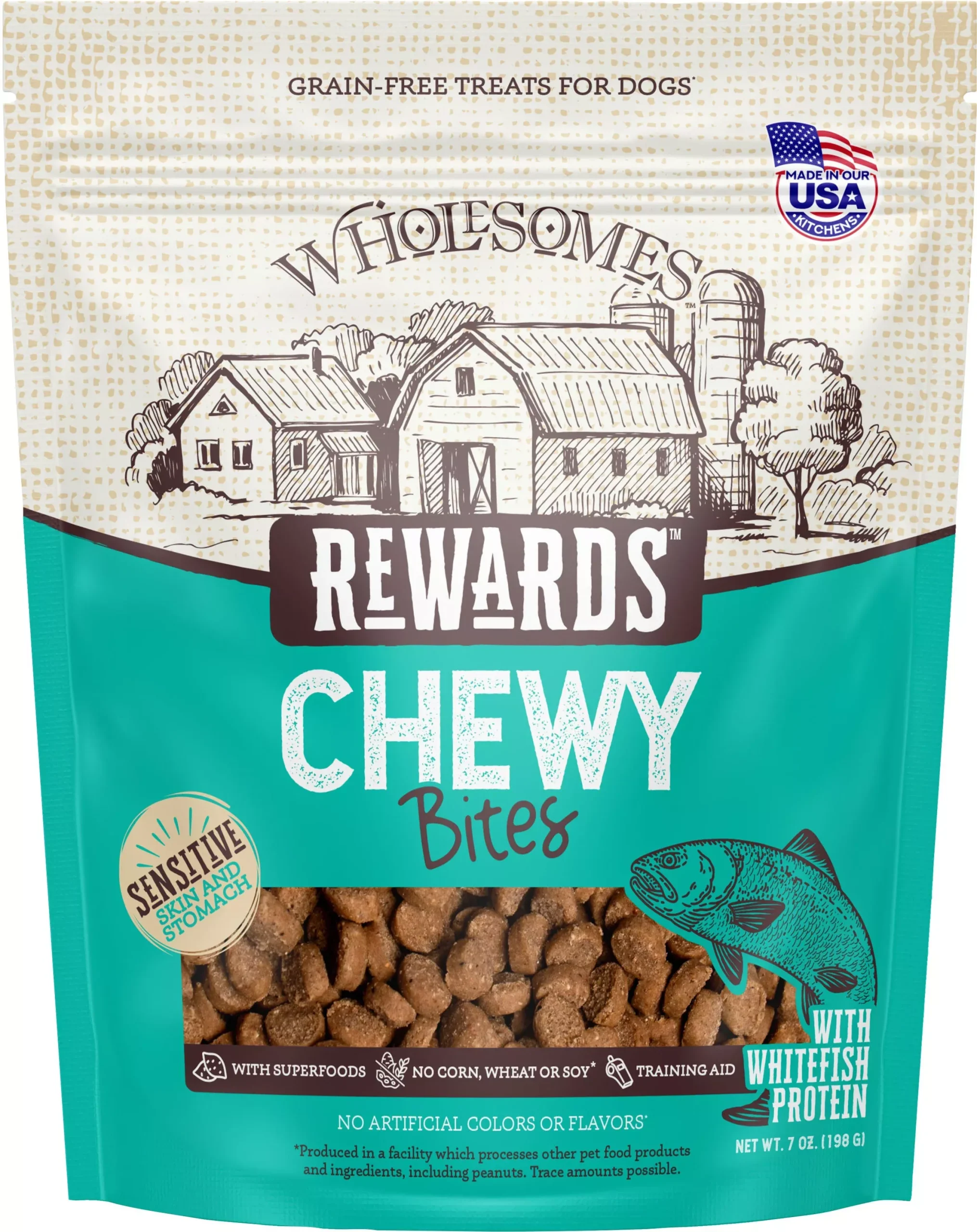 Wholesomes Rewards Chewy Bites Whitefish 7 Oz
