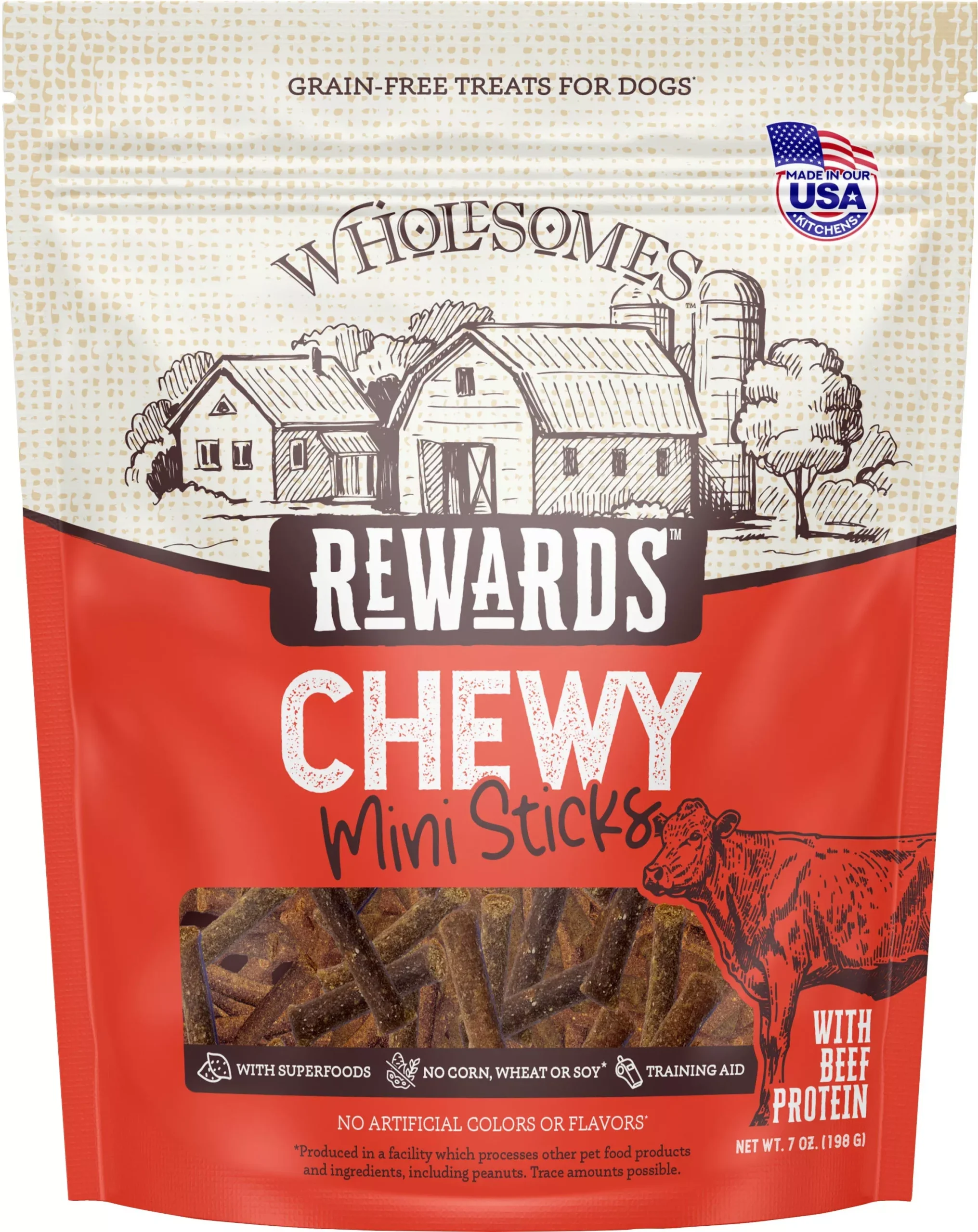 Wholesomes Rewards Chewy Sticks 7 oz, Beef