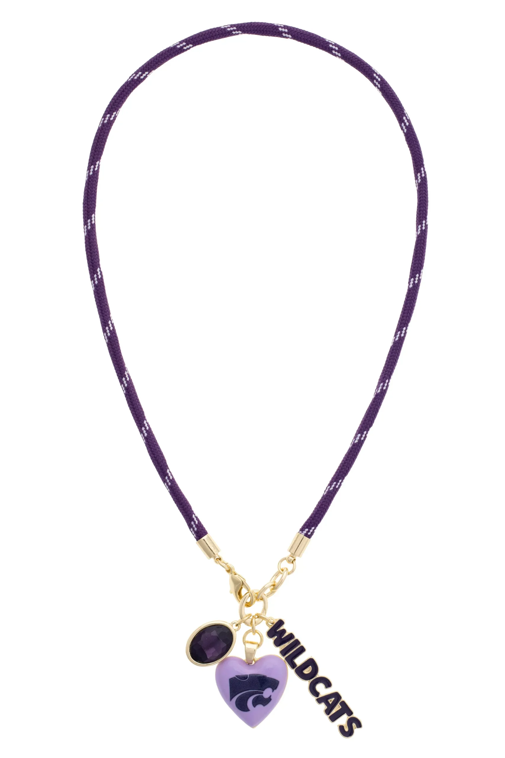 Wildcats Logo Heart Paracord Necklace