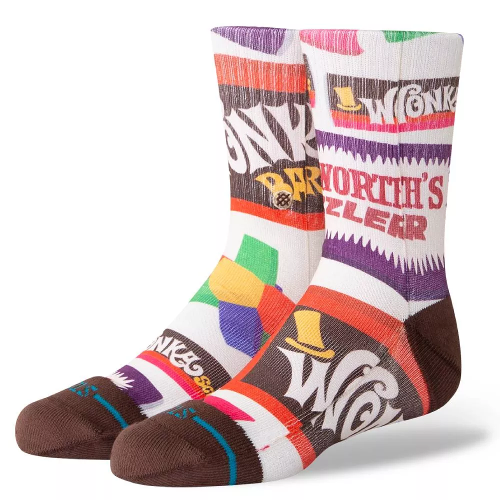 Willy Wonka X Stance Crew Socks - Wonka Bars Brown