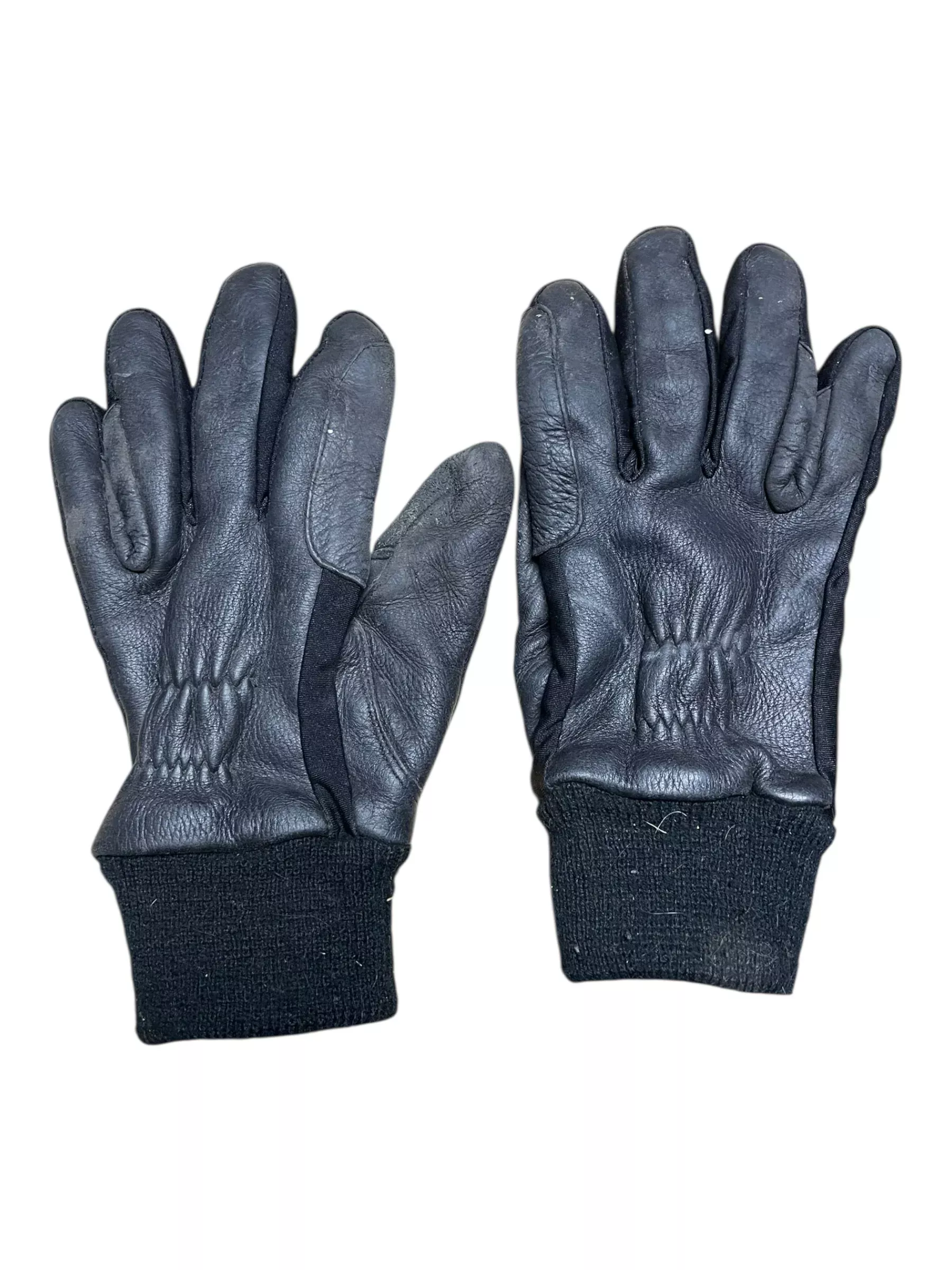 Winter Leather Gloves - Black - Est. M - USED