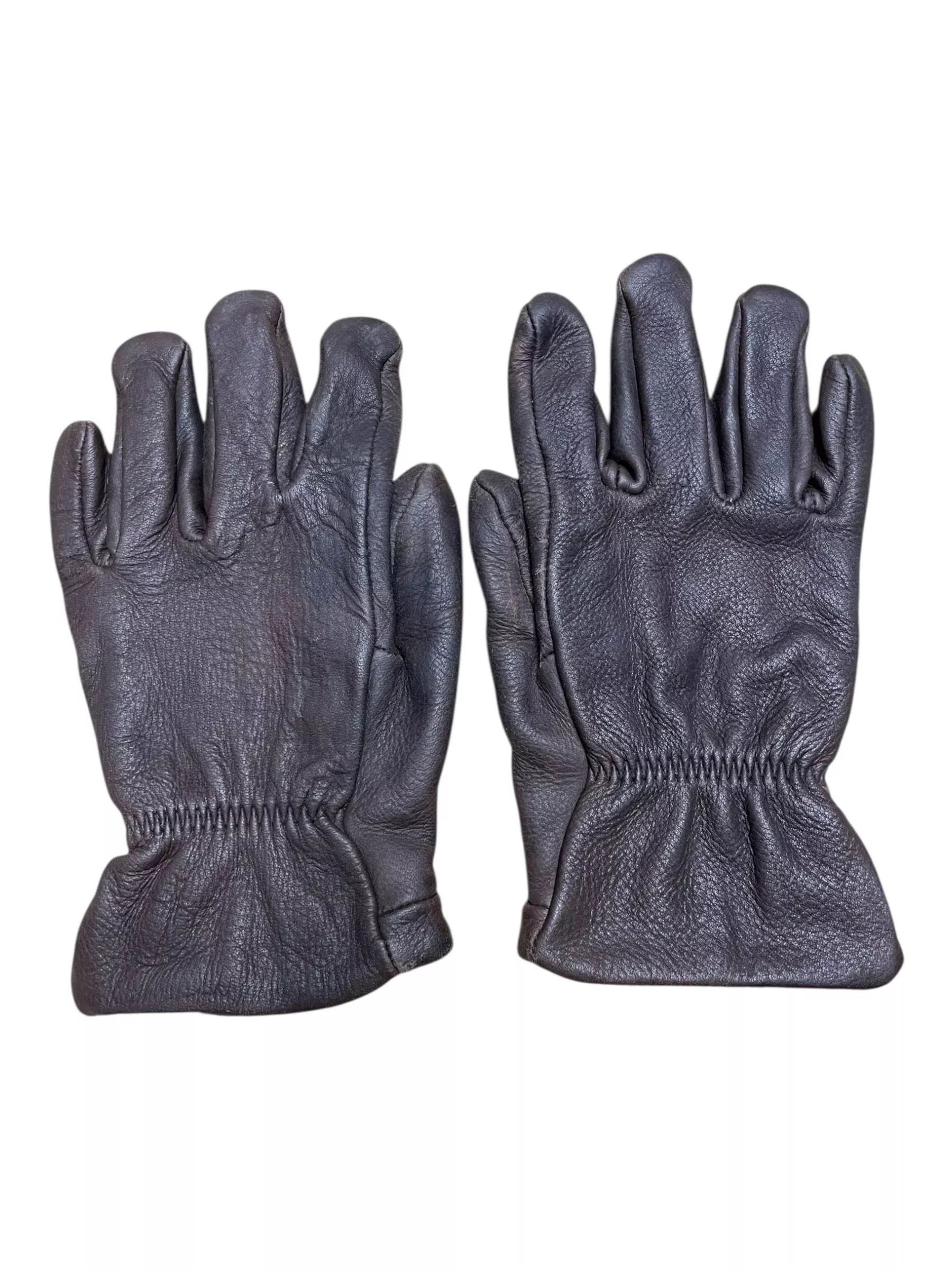 Winter Leather Gloves - Brown - Est. M - USED