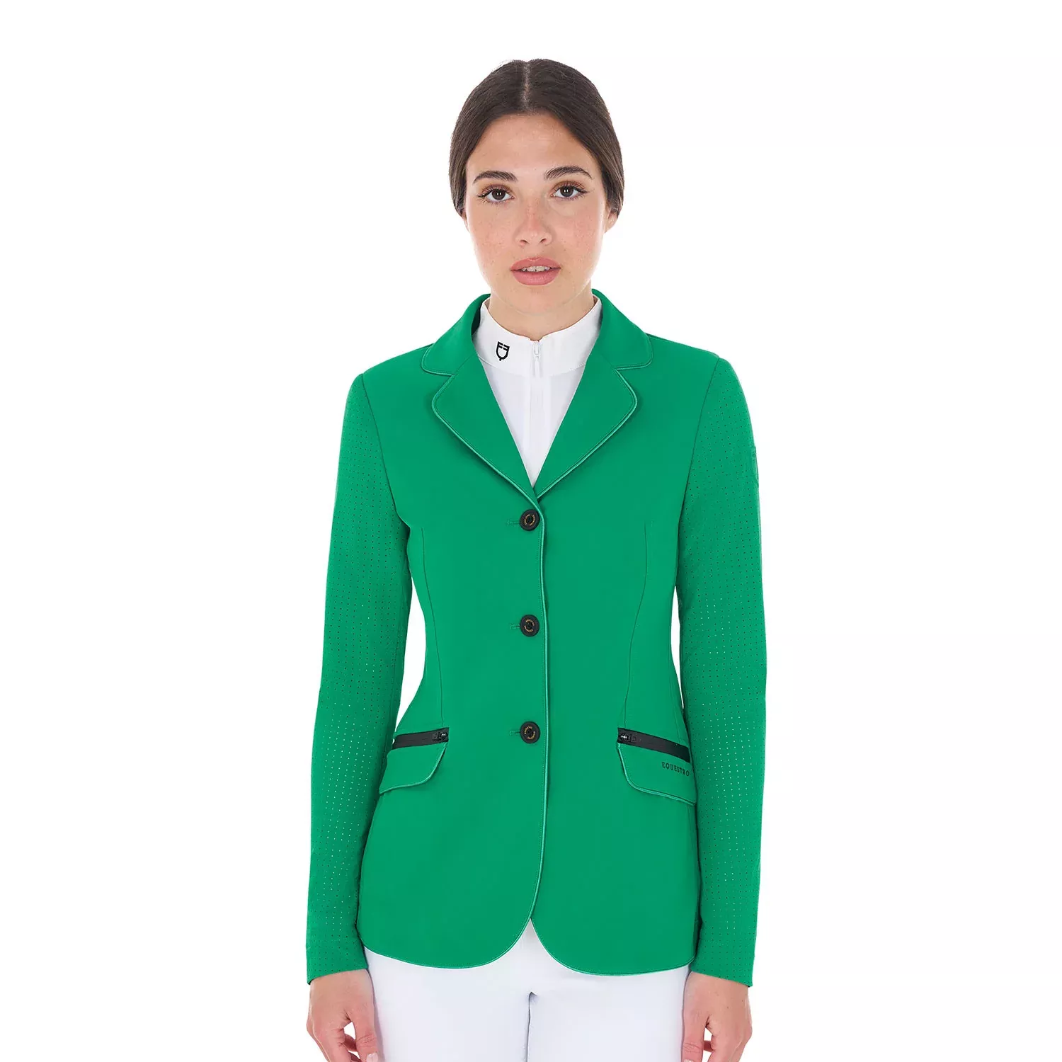 Women's Competition Jacket with Perforated Inserts Green
