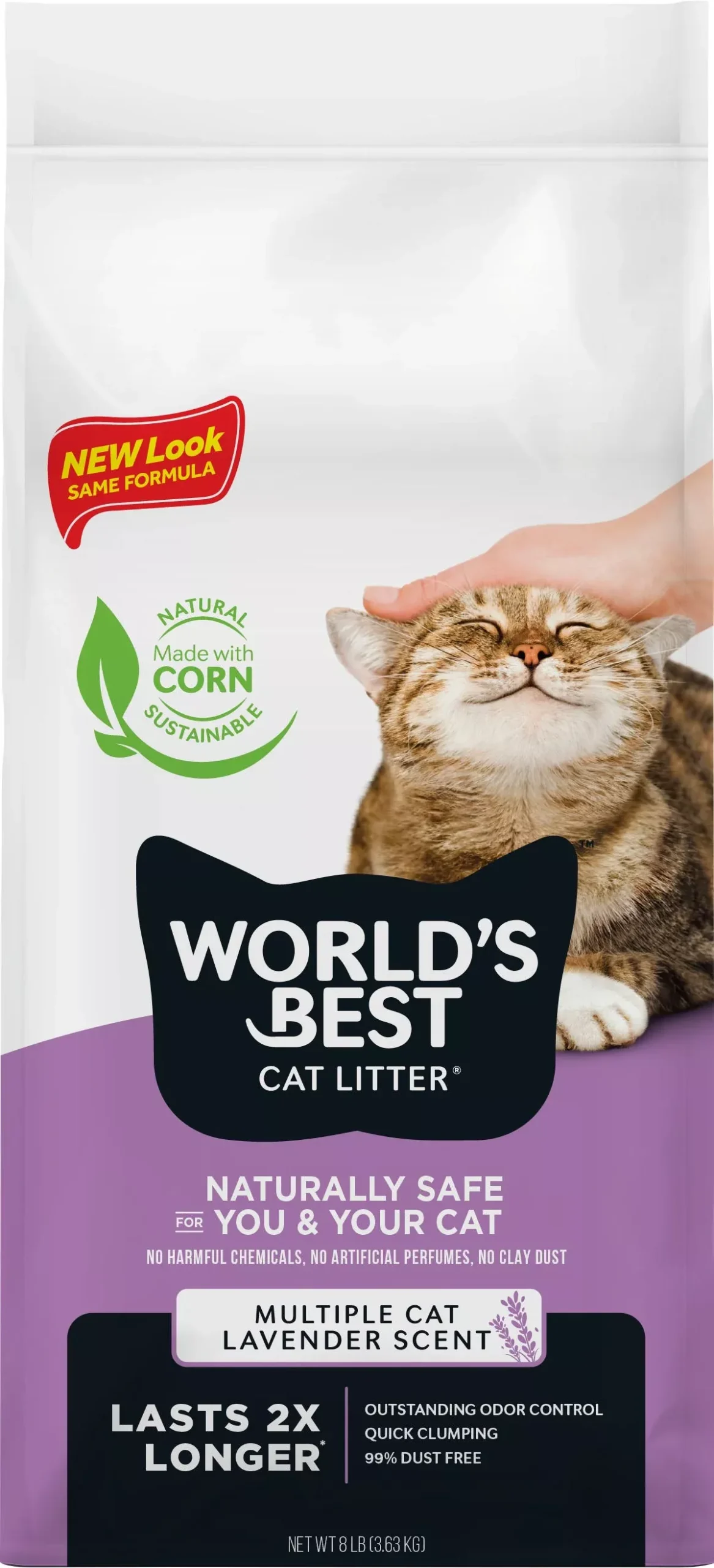 World's Best Cat Litter Multiple Cat Clumping 8 lb Lavender