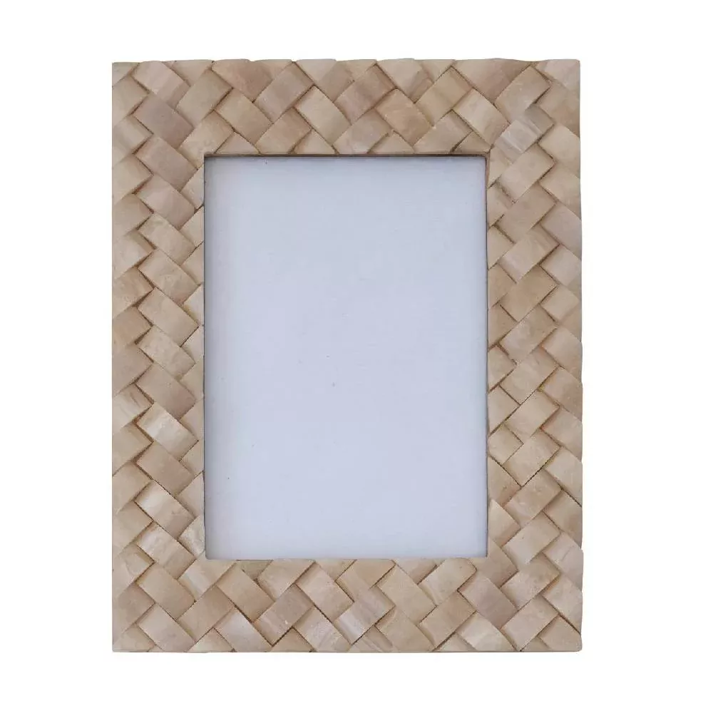 Woven Resin Ivory Photo Frame - 5"x7"