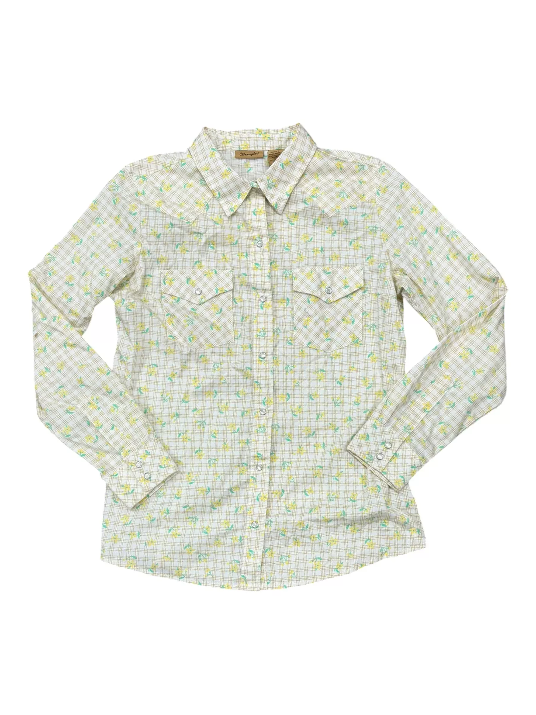Wrangler Button Down - Yellow Flowers - M - USED