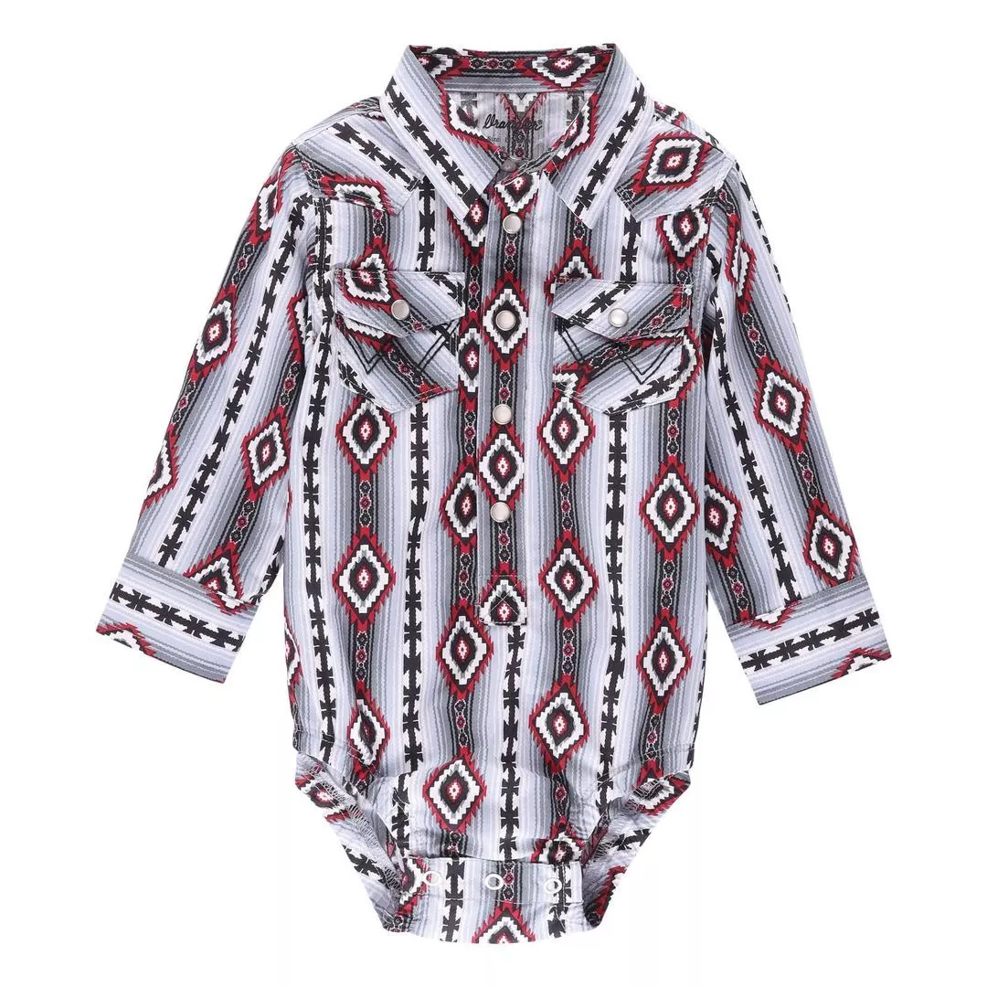 Wrangler Checotah Prt Blk/Red Romper LS 112338174