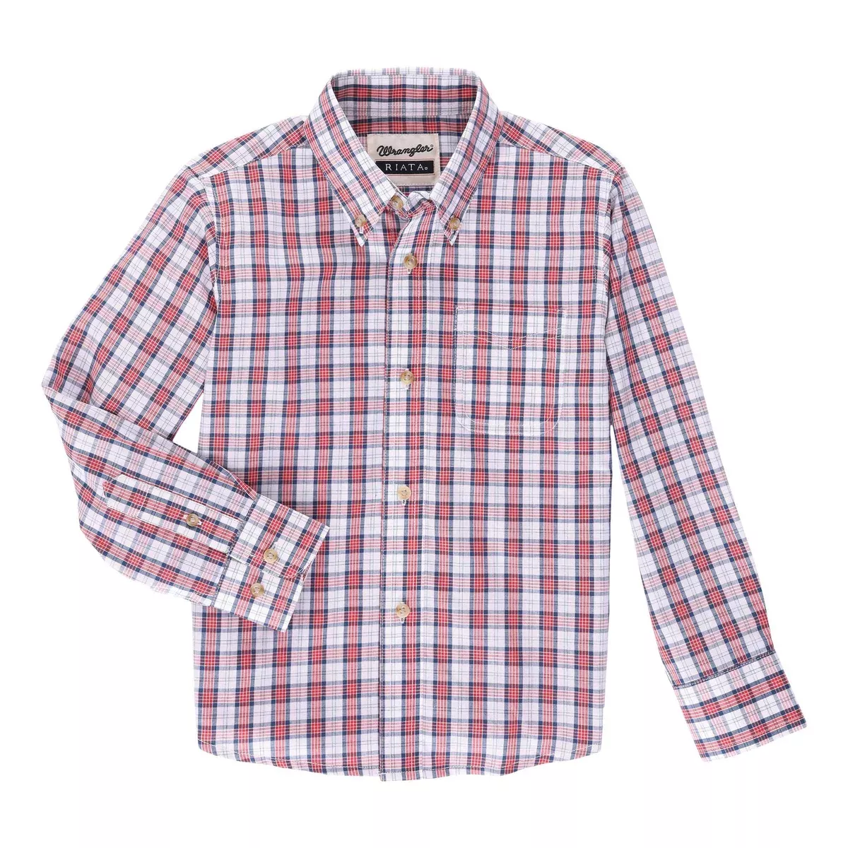 Wrangler Youth Riata Button Red/Navy Plaid 112337466