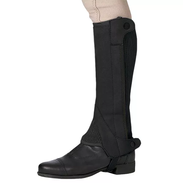 X Large Ovation Ladies Half Chaps Elite Amara Ribbed Black
