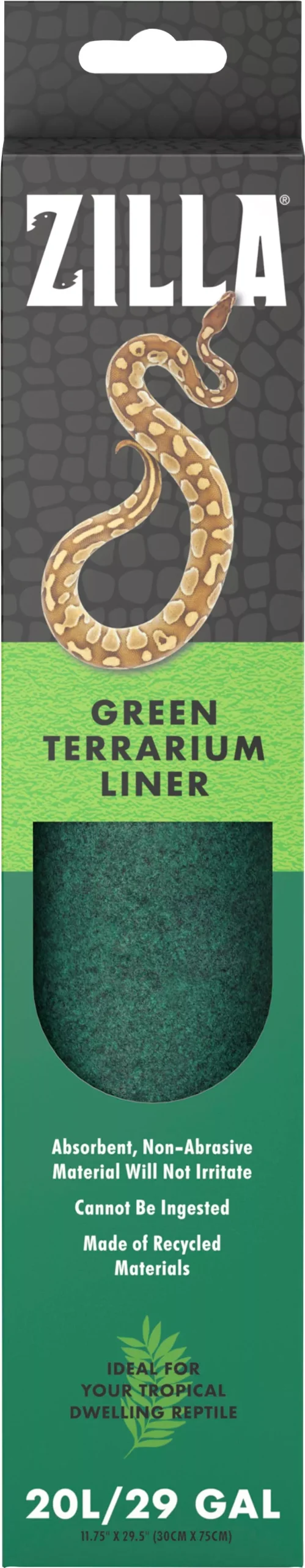 Zilla Terrarium Liner Green 20L-29 gal